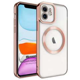Microsonic Apple iPhone 12 Magsafe Luxury Electroplate Rose Gold Cep Telefonu Kılıfı