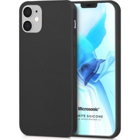 Microsonic Apple iPhone 12 Matte Silicone Siyah Cep Telefonu Kılıfı