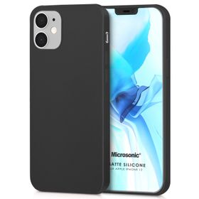 Microsonic Apple iPhone 12 Matte Silicone Siyah Cep Telefonu Kılıfı