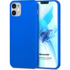 Microsonic Apple iPhone 12 Mavi Matte Silicone Cep Telefonu Kılıfı
