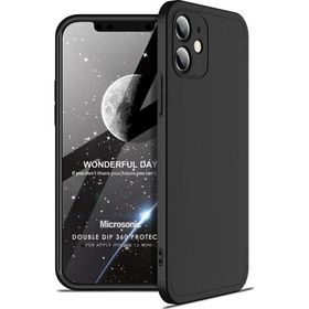 Microsonic Apple iPhone 12 Mini Double Dip 360 Protective Siyah Cep Telefonu Kılıfı
