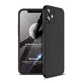Microsonic Apple iPhone 12 Mini Double Dip 360 Protective Siyah Cep Telefonu Kılıfı