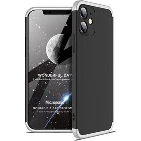 Microsonic Apple iPhone 12 Mini Double Dip 360 Protective Siyah Gri Kılıf