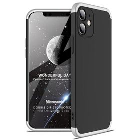 Microsonic Apple iPhone 12 Mini Double Dip 360 Protective Siyah Gri Kılıf