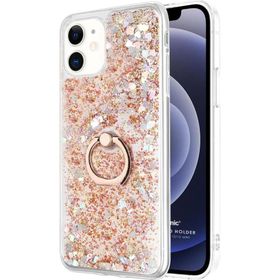 Microsonic Apple iPhone 12 Mini Glitter Liquid Holder Gold Cep Telefonu Kılıfı