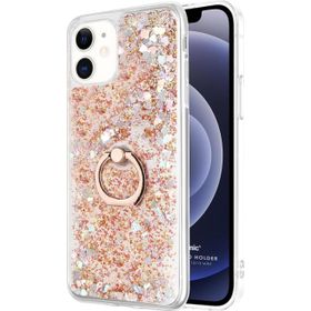Microsonic Apple iPhone 12 Mini Glitter Liquid Holder Gold Cep Telefonu Kılıfı