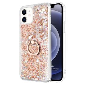 Microsonic Apple iPhone 12 Mini Glitter Liquid Holder Gold Cep Telefonu Kılıfı