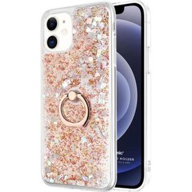 Microsonic Apple iPhone 12 Mini Glitter Liquid Holder Gold Cep Telefonu Kılıfı