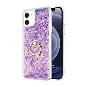 Microsonic Apple iPhone 12 Mini Glitter Liquid Holder Mor Cep Telefonu Kılıfı
