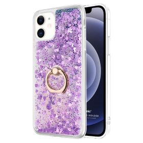 Microsonic Apple iPhone 12 Mini Glitter Liquid Holder Mor Cep Telefonu Kılıfı