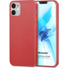 Microsonic Apple iPhone 12 Mini Matte Silicone Kırmızı Cep Telefonu Kılıfı