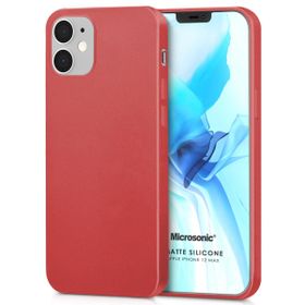 Microsonic Apple iPhone 12 Mini Matte Silicone Kırmızı Cep Telefonu Kılıfı