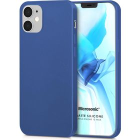 Microsonic Apple iPhone 12 Mini Matte Silicone Lacivert Cep Telefonu Kılıfı