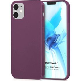 Microsonic Apple iPhone 12 Mini Matte Silicone Mor Cep Telefonu Kılıfı
