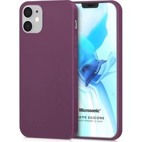 Microsonic Apple iPhone 12 Mini Matte Silicone Mor Cep Telefonu Kılıfı