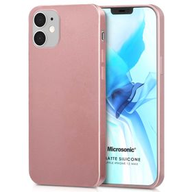 Microsonic Apple iPhone 12 Mini Matte Silicone Rose Gold Cep Telefonu Kılıfı