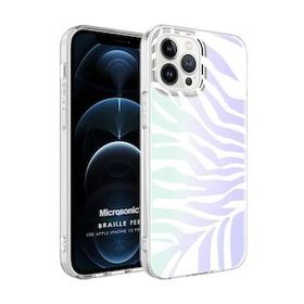 Microsonic Apple iPhone 12 Pro Braille Feel Desenli Zebra Kılıf