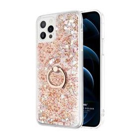 Microsonic Apple iPhone 12 Pro Glitter Liquid Holder Gold Cep Telefonu Kılıfı