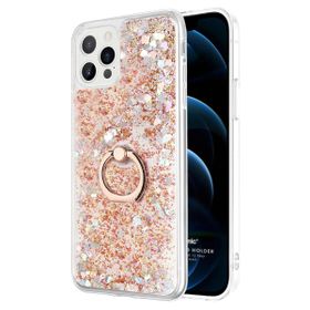 Microsonic Apple iPhone 12 Pro Glitter Liquid Holder Gold Cep Telefonu Kılıfı