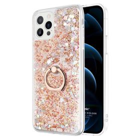 Microsonic Apple iPhone 12 Pro Glitter Liquid Holder Gold Cep Telefonu Kılıfı