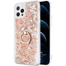 Microsonic Apple iPhone 12 Pro Glitter Liquid Holder Gold Cep Telefonu Kılıfı