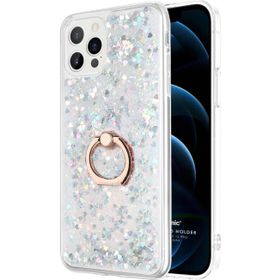 Microsonic Apple iPhone 12 Pro Glitter Liquid Holder Gümüş Cep Telefonu Kılıfı