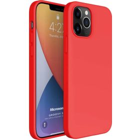 Microsonic Apple iPhone 12 Pro Groovy Soft Kırmızı Cep Telefonu Kılıfı