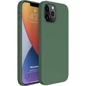 Microsonic Apple iPhone 12 Pro Groovy Soft Koyu Yeşil Cep Telefonu Kılıfı
