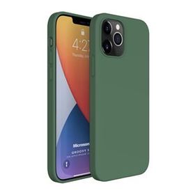 Microsonic Apple iPhone 12 Pro Groovy Soft Koyu Yeşil Cep Telefonu Kılıfı