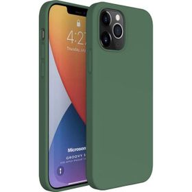 Microsonic Apple iPhone 12 Pro Groovy Soft Koyu Yeşil Cep Telefonu Kılıfı