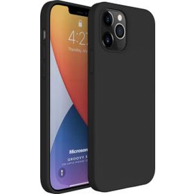 Microsonic Apple iPhone 12 Pro Groovy Soft Siyah Cep Telefonu Kılıfı