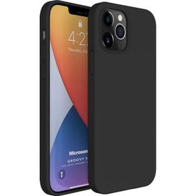 Microsonic Apple iPhone 12 Pro Groovy Soft Siyah Cep Telefonu Kılıfı