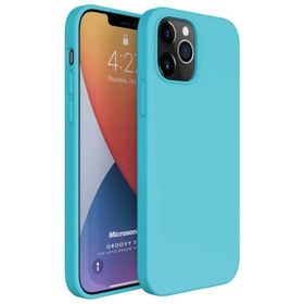 Microsonic Apple iPhone 12 Pro Groovy Soft Turkuaz Cep Telefonu Kılıfı