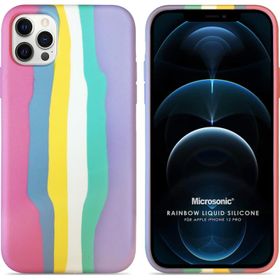 Microsonic Apple iPhone 12 Pro Kılıf Painted Rainbow Pattern Renkli Kılıf