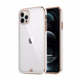 Microsonic Apple iPhone 12 Pro Laser Plated Soft Beyaz Cep Telefonu Kılıfı