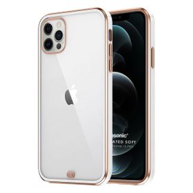 Microsonic Apple iPhone 12 Pro Laser Plated Soft Beyaz Cep Telefonu Kılıfı