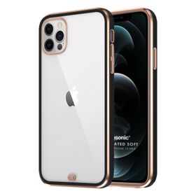 Microsonic Apple iPhone 12 Pro Laser Plated Soft Siyah Cep Telefonu Kılıfı