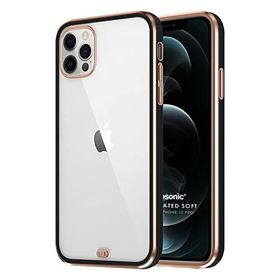 Microsonic Apple iPhone 12 Pro Laser Plated Soft Siyah Cep Telefonu Kılıfı