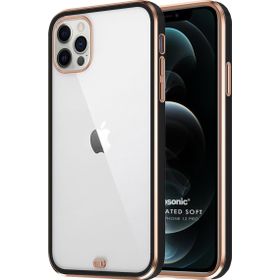 Microsonic Apple iPhone 12 Pro Laser Plated Soft Siyah Cep Telefonu Kılıfı