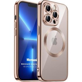 Microsonic Apple iPhone 12 Pro Magsafe Luxury Electroplate Rose Gold Cep Telefonu Kılıfı