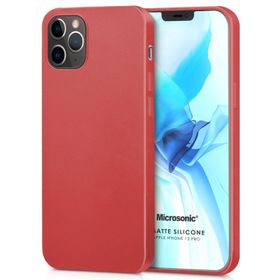 Microsonic Apple iPhone 12 Pro Matte Silicone Kırmızı Cep Telefonu Kılıfı