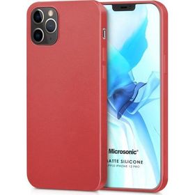Microsonic Apple iPhone 12 Pro Matte Silicone Kırmızı Cep Telefonu Kılıfı