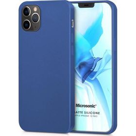 Microsonic Apple iPhone 12 Pro Matte Silicone Lacivert Cep Telefonu Kılıfı
