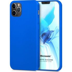 Microsonic Apple iPhone 12 Pro Matte Silicone Mavi Cep Telefonu Kılıfı