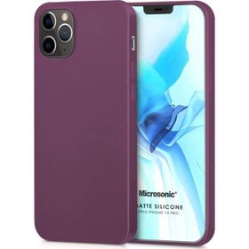 Microsonic Apple iPhone 12 Pro Matte Silicone Mor Cep Telefonu Kılıfı