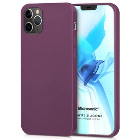 Microsonic Apple iPhone 12 Pro Matte Silicone Mor Cep Telefonu Kılıfı