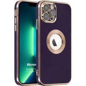 Microsonic Apple iPhone 12 Pro Max Flash Stamp Koyu Mor Cep Telefonu Kılıfı