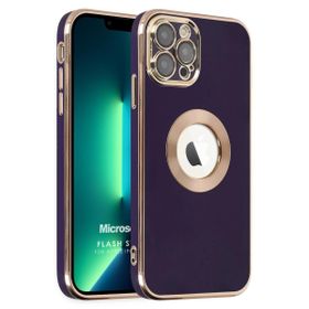 Microsonic Apple iPhone 12 Pro Max Flash Stamp Koyu Mor Cep Telefonu Kılıfı