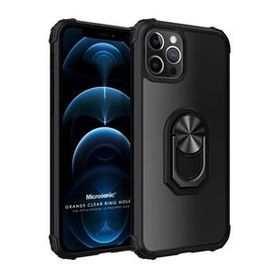 Microsonic Apple iPhone 12 Pro Max Grande Clear Ring Holder Siyah Kılıf