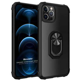Microsonic Apple iPhone 12 Pro Max Grande Clear Ring Holder Siyah Kılıf
